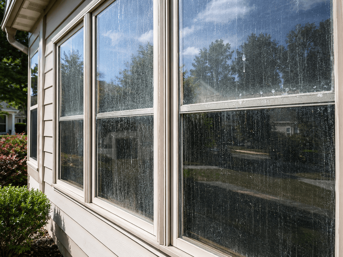 Dirty windows before cleaning